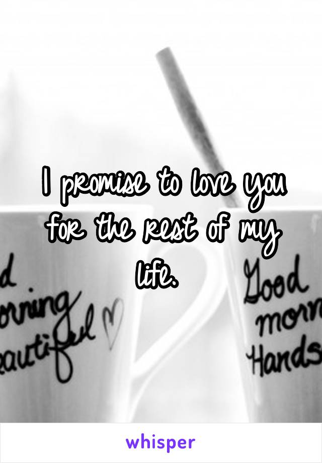 I promise to love you for the rest of my life. 