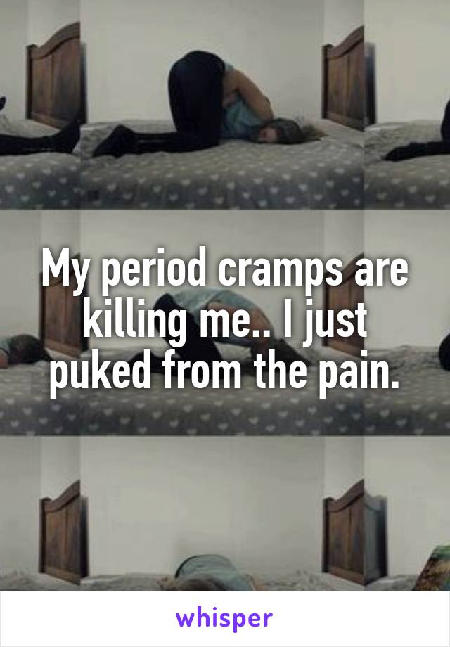 My period cramps are killing me.. I just puked from the pain.