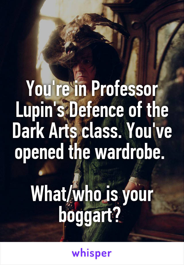 

You're in Professor Lupin's Defence of the Dark Arts class. You've opened the wardrobe. 

What/who is your boggart? 