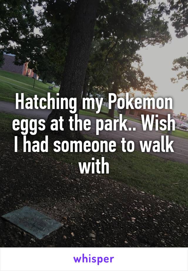 Hatching my Pokemon eggs at the park.. Wish I had someone to walk with