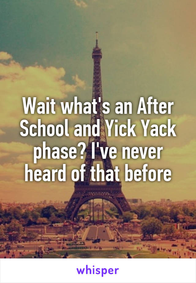 Wait what's an After School and Yick Yack phase? I've never heard of that before