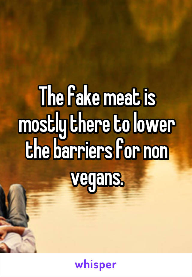 The fake meat is mostly there to lower the barriers for non vegans.