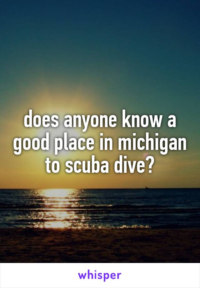 does anyone know a good place in michigan to scuba dive?