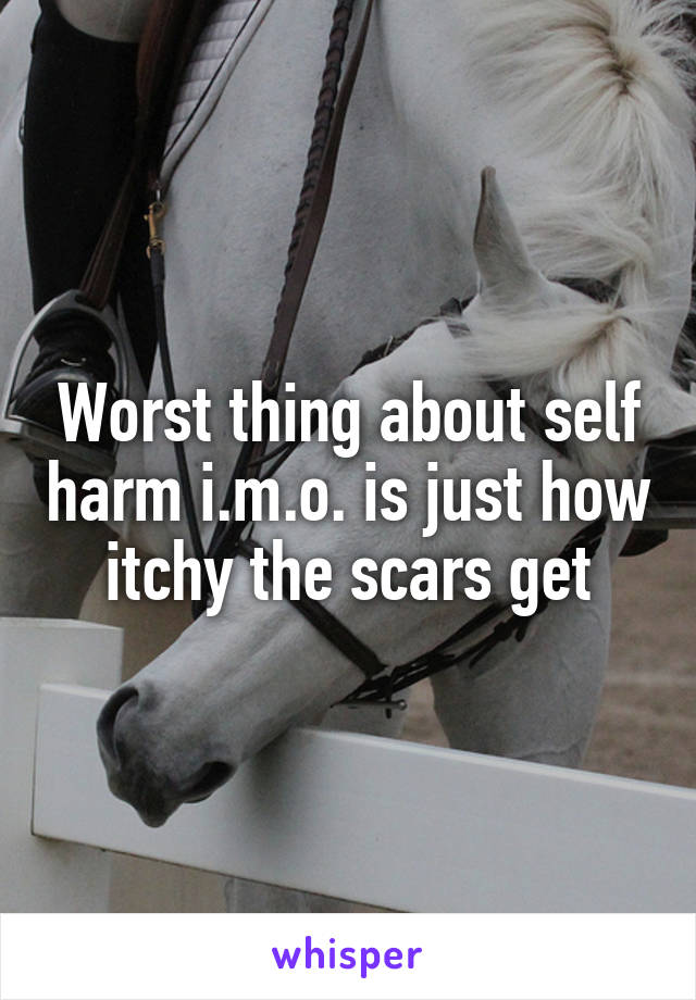 Worst thing about self harm i.m.o. is just how itchy the scars get