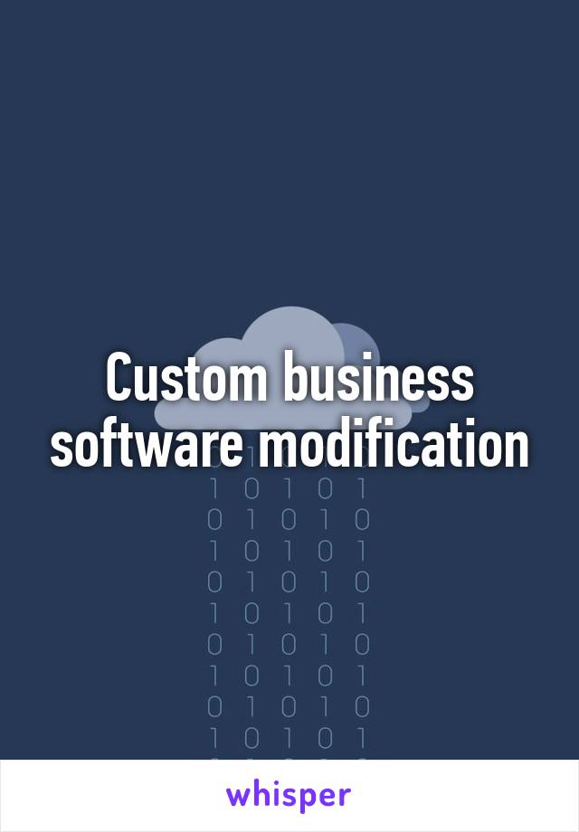 Custom business software modification