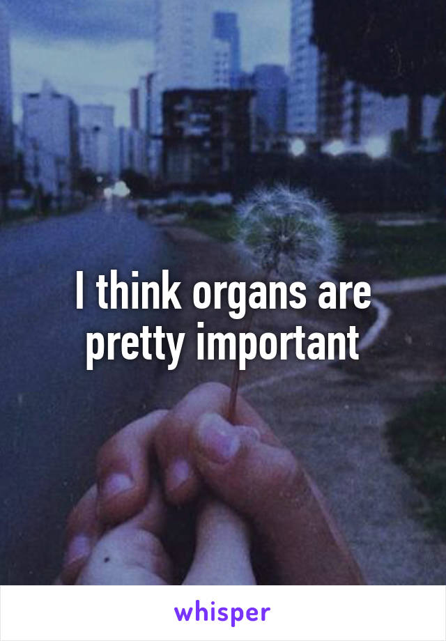 I think organs are pretty important