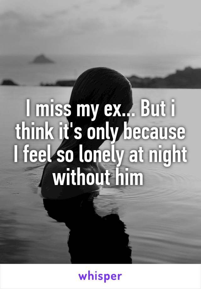 I miss my ex... But i think it's only because I feel so lonely at night without him 