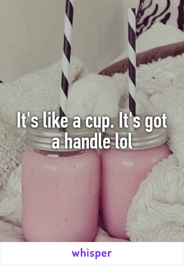 It's like a cup. It's got a handle lol