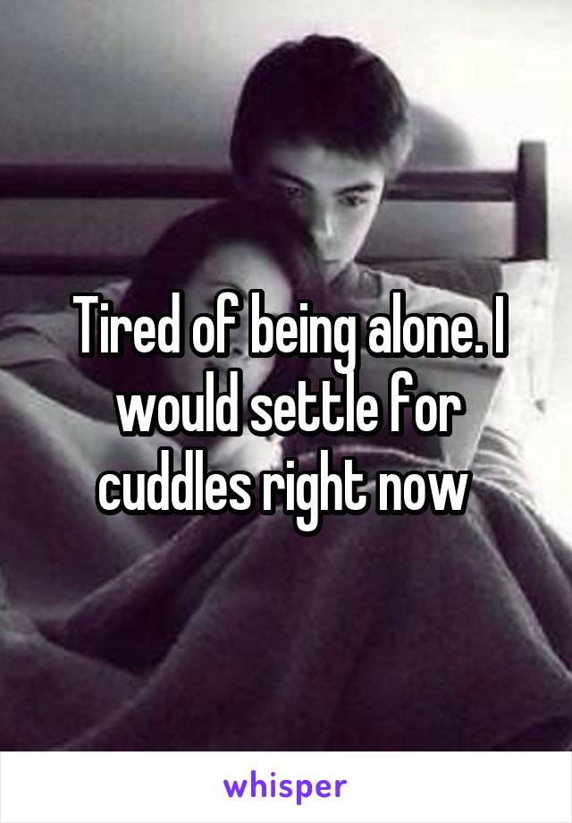 Tired of being alone. I would settle for cuddles right now 