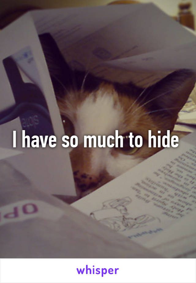 I have so much to hide 