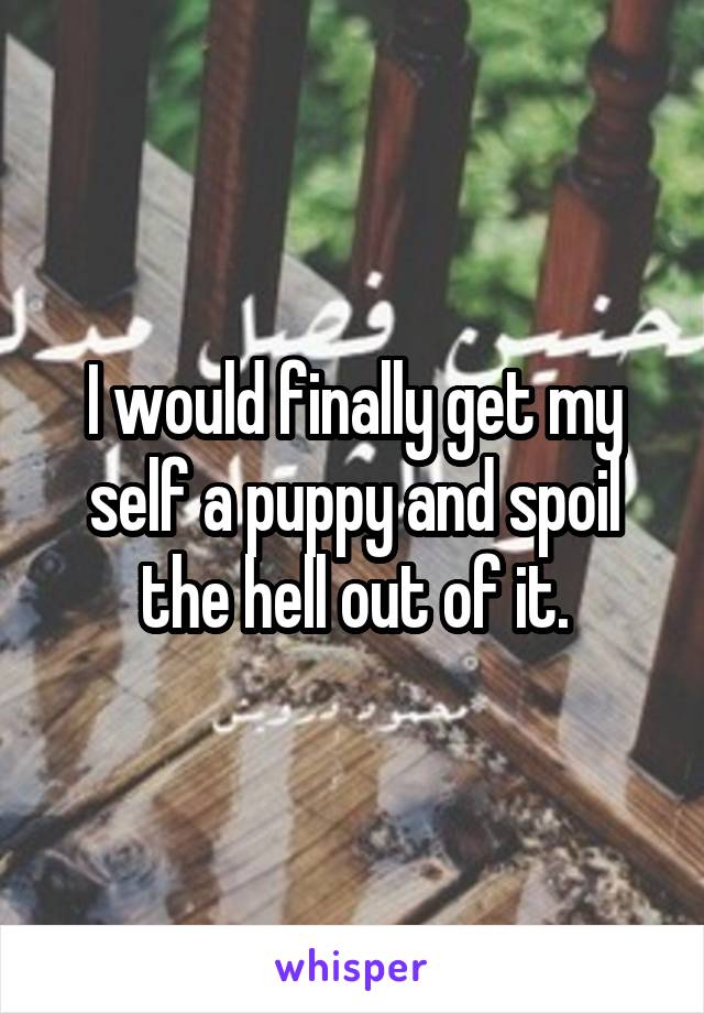 I would finally get my self a puppy and spoil the hell out of it.