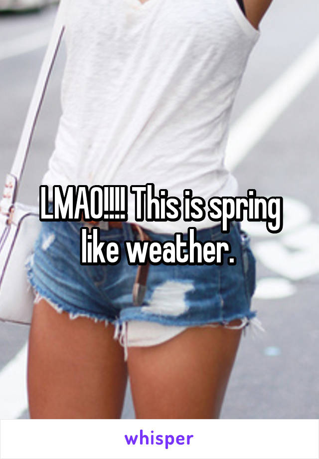 LMAO!!!! This is spring like weather. 