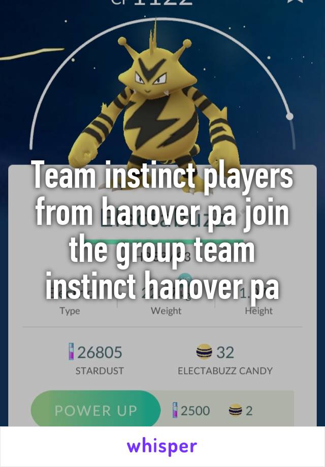 Team instinct players from hanover pa join the group team instinct hanover pa