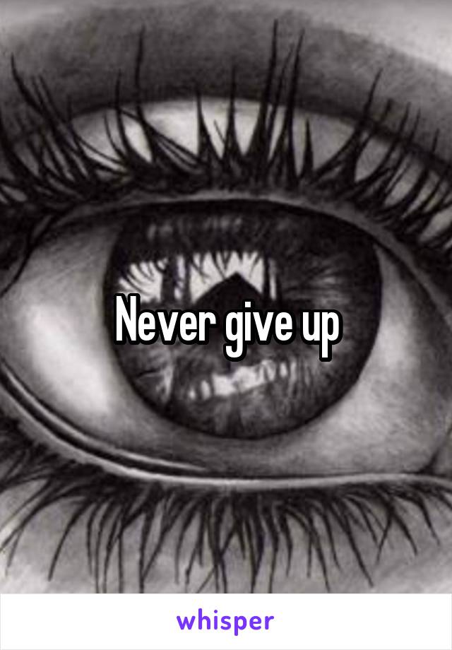 Never give up