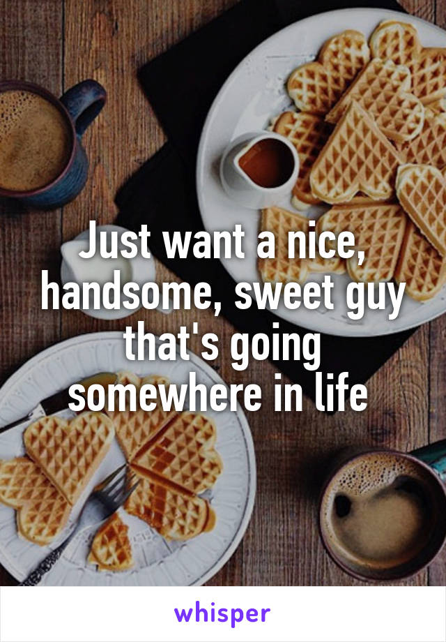 Just want a nice, handsome, sweet guy that's going somewhere in life 