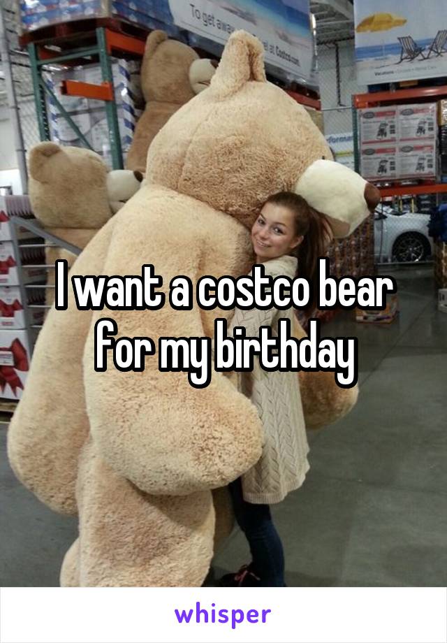 I want a costco bear for my birthday