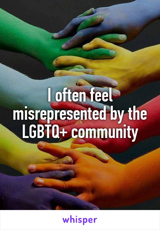 I often feel misrepresented by the LGBTQ+ community