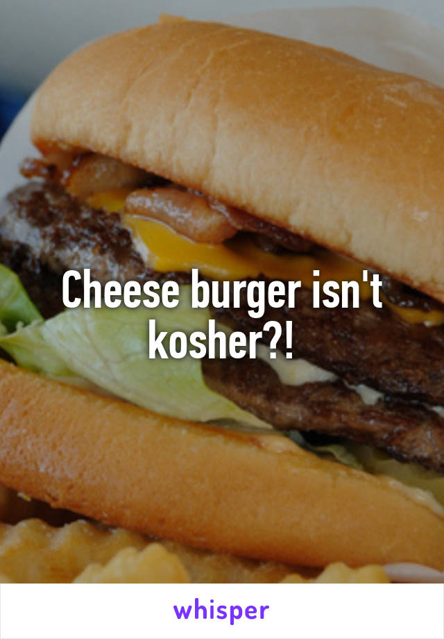 Cheese burger isn't kosher?!