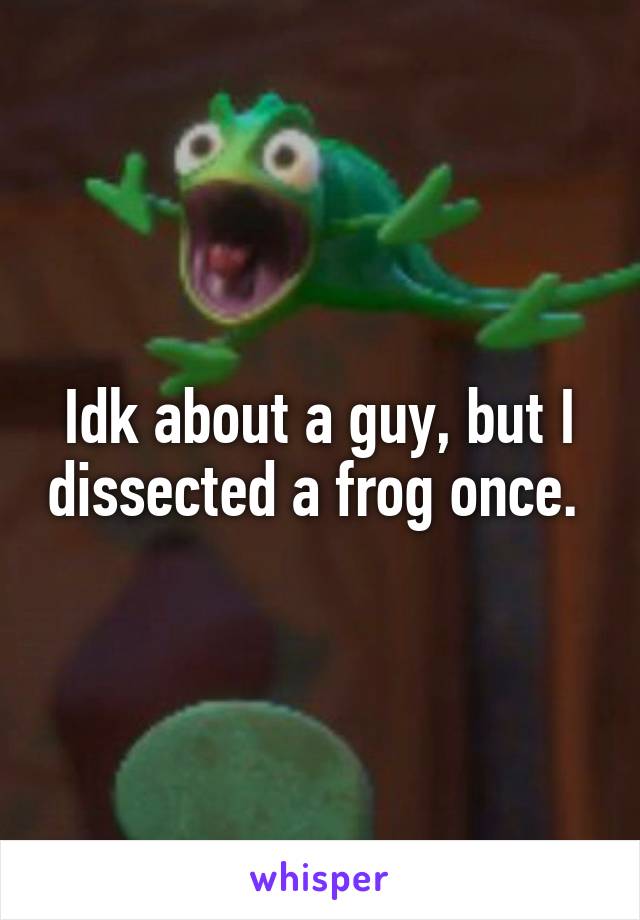 Idk about a guy, but I dissected a frog once. 