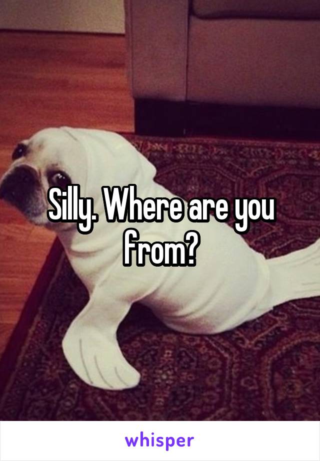 Silly. Where are you from?