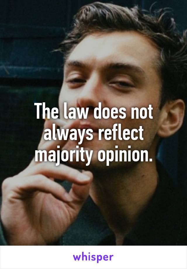 The law does not always reflect majority opinion.