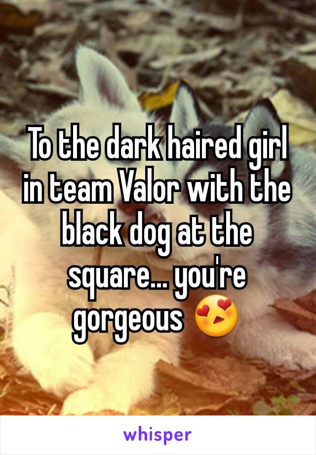 To the dark haired girl in team Valor with the black dog at the square... you're gorgeous 😍