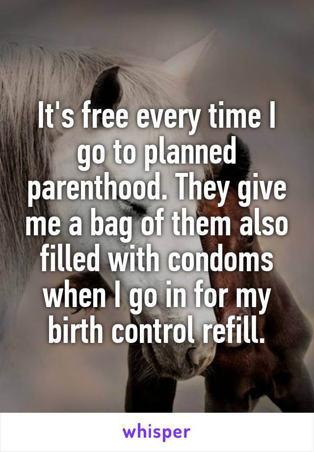 It's free every time I go to planned parenthood. They give me a bag of them also filled with condoms when I go in for my birth control refill.