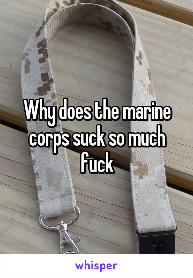 Why does the marine corps suck so much fuck