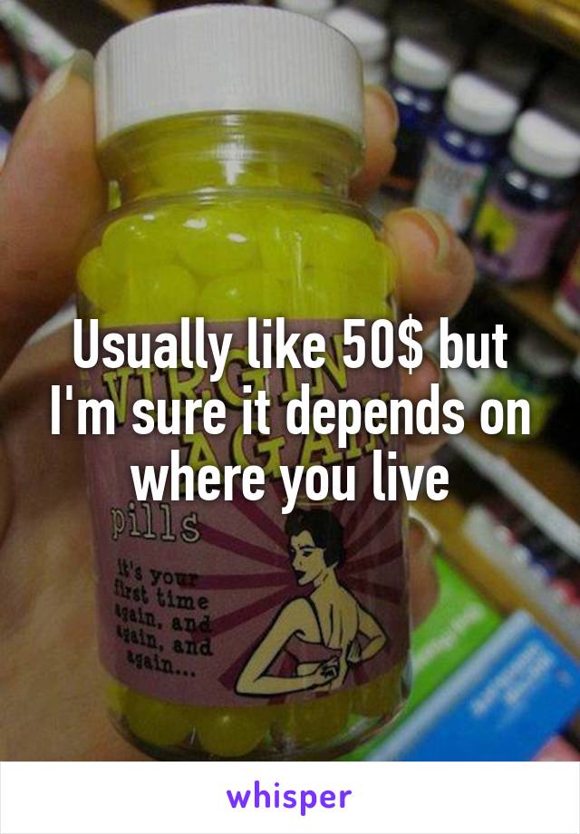 Usually like 50$ but I'm sure it depends on where you live