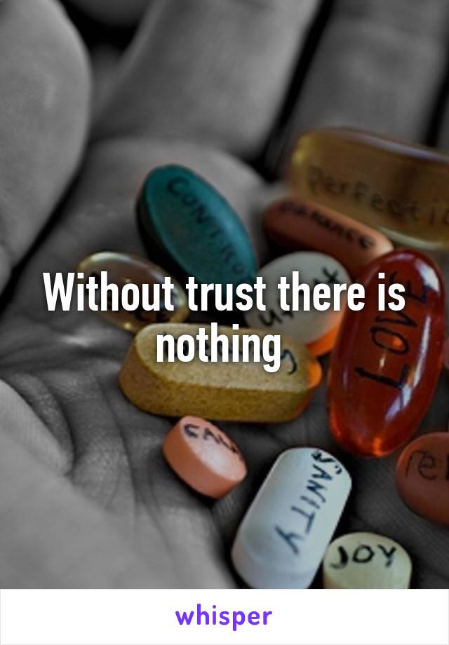 Without trust there is nothing 