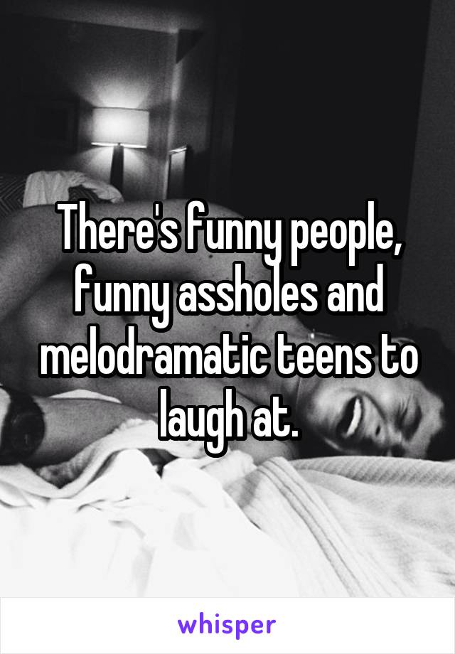 There's funny people, funny assholes and melodramatic teens to laugh at.