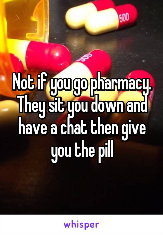 Not if you go pharmacy. They sit you down and have a chat then give you the pill