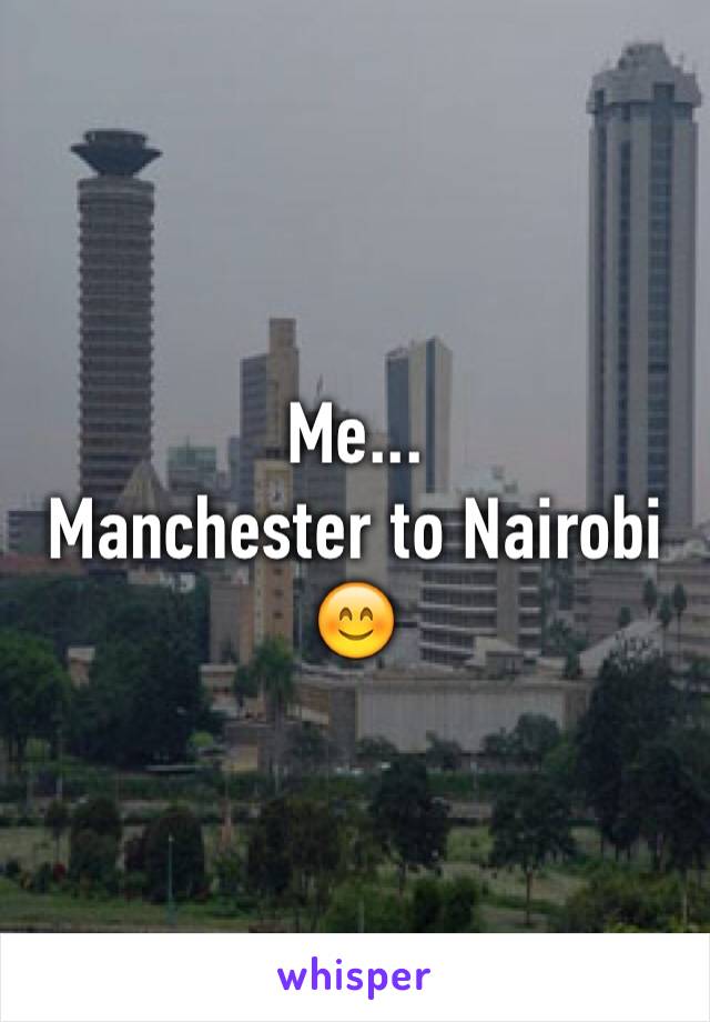 Me...
Manchester to Nairobi
😊