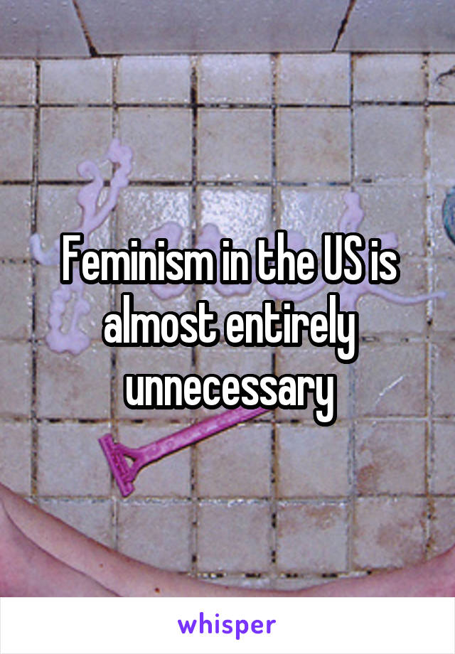 Feminism in the US is almost entirely unnecessary