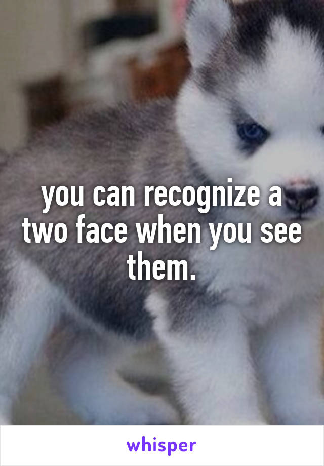 you can recognize a two face when you see them.