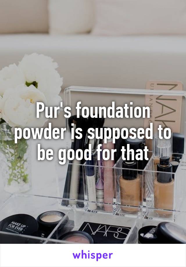 Pur's foundation powder is supposed to be good for that