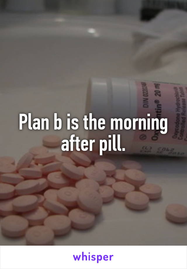 Plan b is the morning after pill.