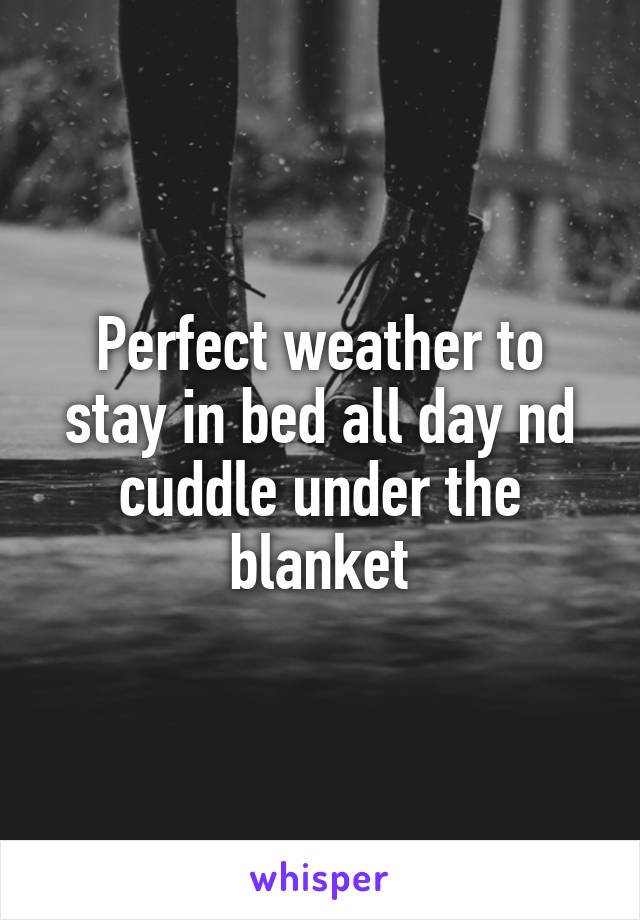 Perfect weather to stay in bed all day nd cuddle under the blanket