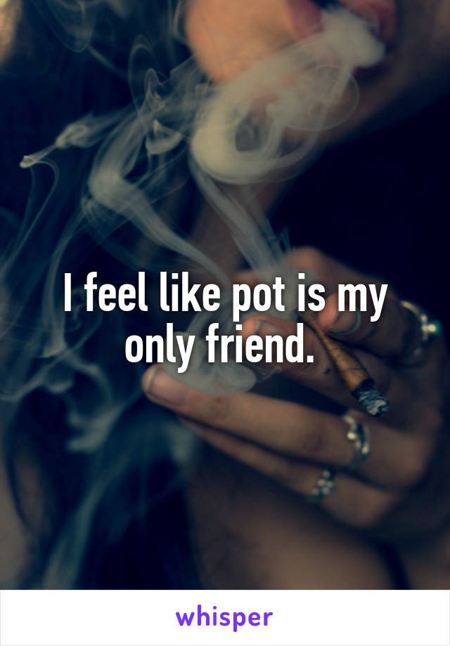 I feel like pot is my only friend. 