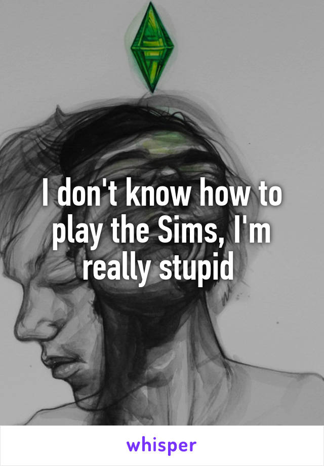 I don't know how to play the Sims, I'm really stupid 