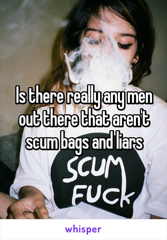 Is there really any men out there that aren't scum bags and liars