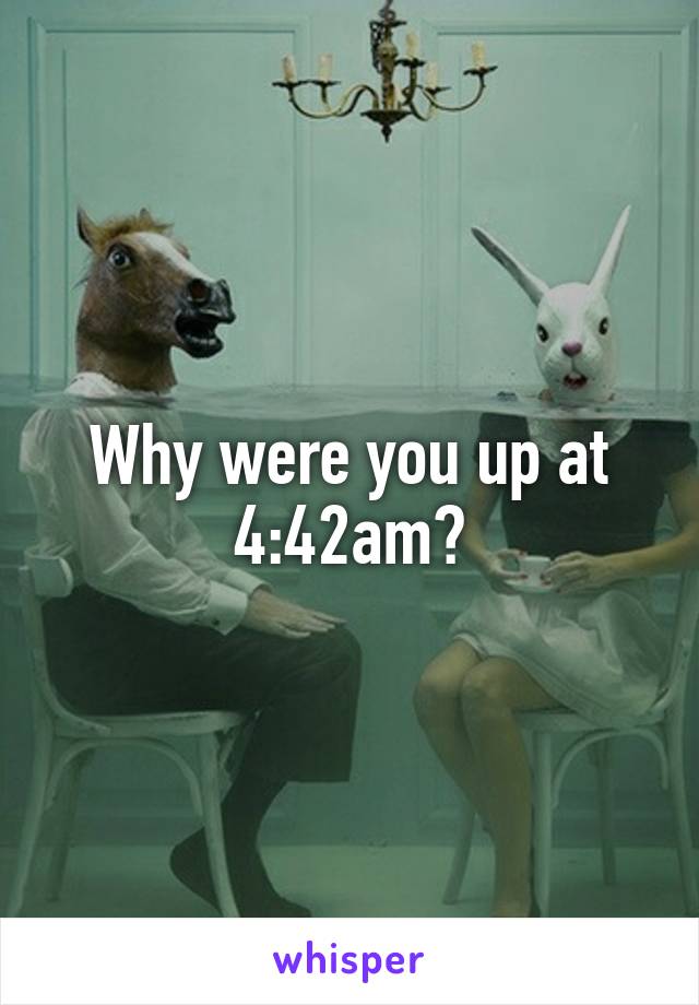 Why were you up at 4:42am?