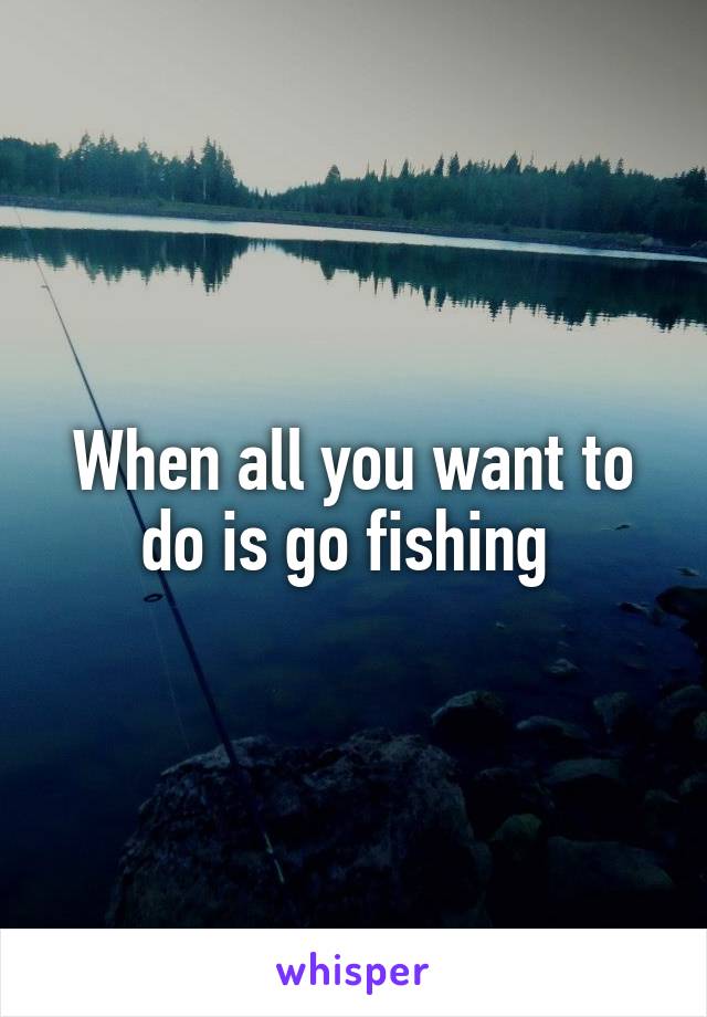 When all you want to do is go fishing 