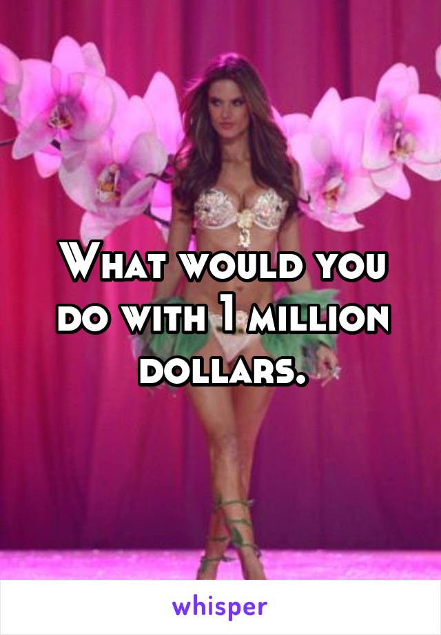 What would you do with 1 million dollars.