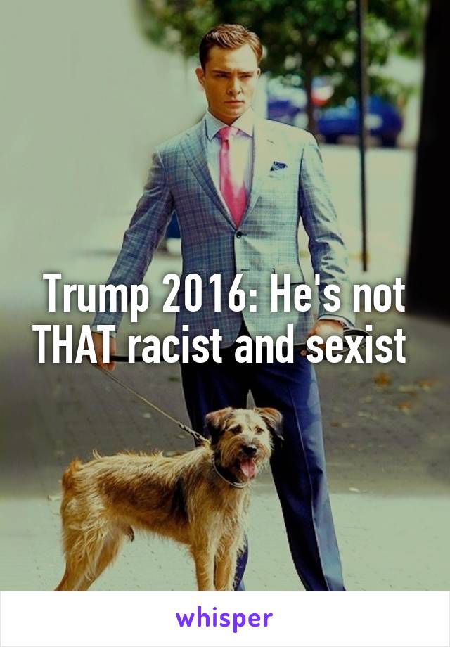 Trump 2016: He's not THAT racist and sexist 