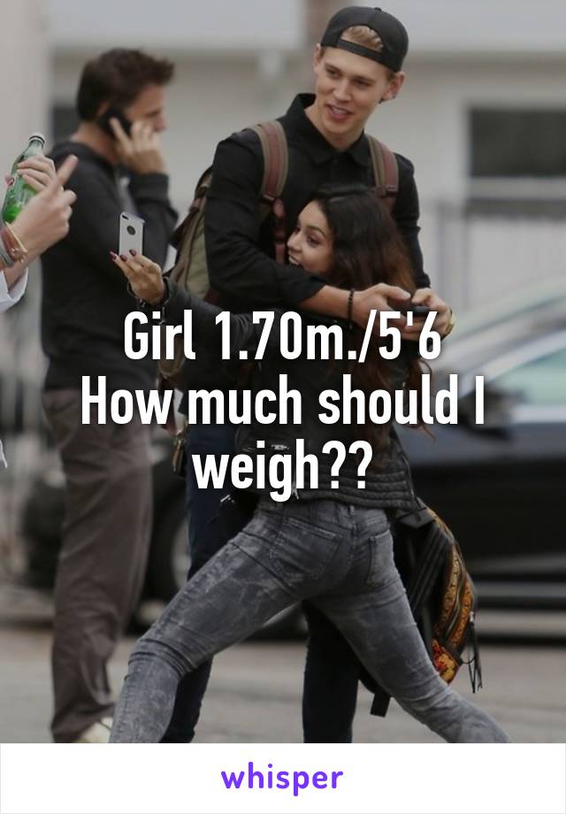 Girl 1.70m./5'6
How much should I weigh??