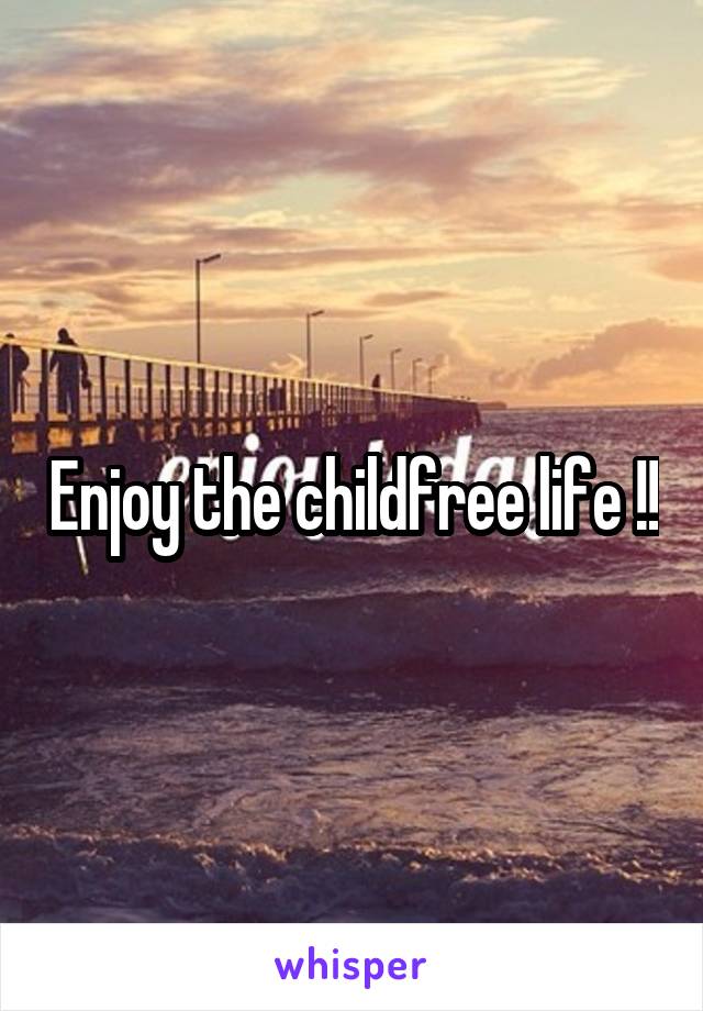 Enjoy the childfree life !!