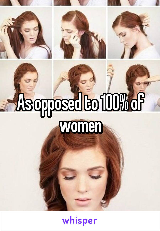 As opposed to 100% of women