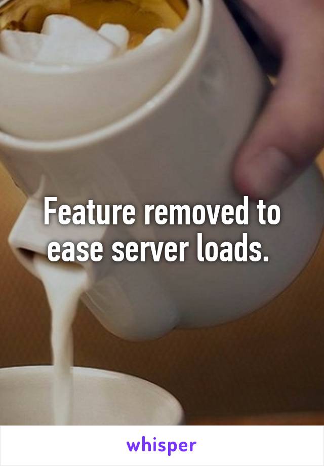 Feature removed to ease server loads. 
