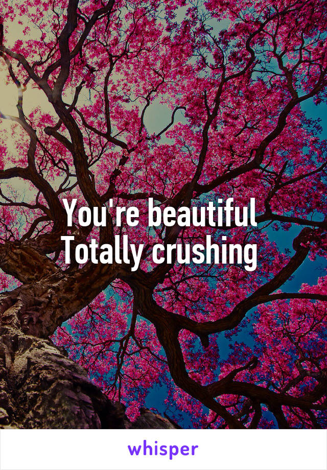 You're beautiful 
Totally crushing 